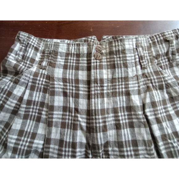 Vintage Honors Plaid Shorts Pleated High Waist Wide Leg - Picture 4 of 8